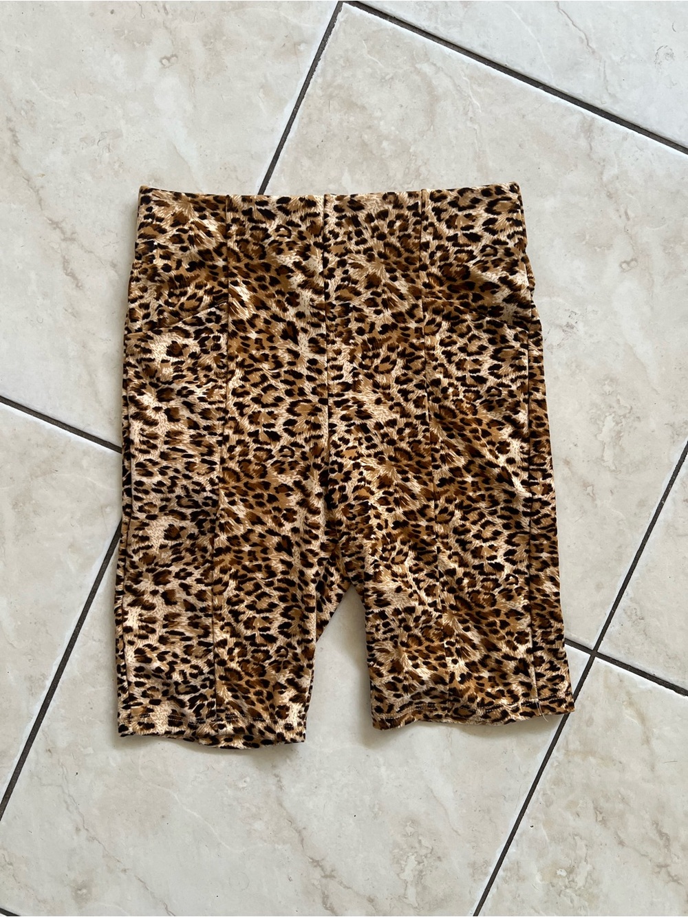 Leopard Print Biker Shorts with Pockets!